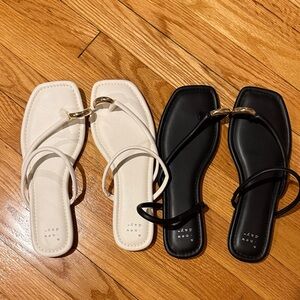 a new day - 2 pairs of Gold Accent Strappy Women’s Sandals